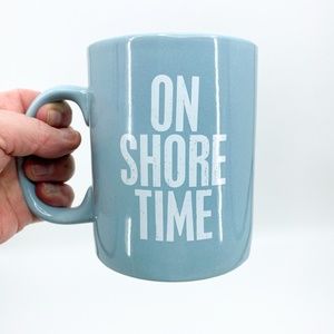 Coffee Mug Tea Hot Chocolate Lake North Shore Up North Theme Blue Pottery Cup